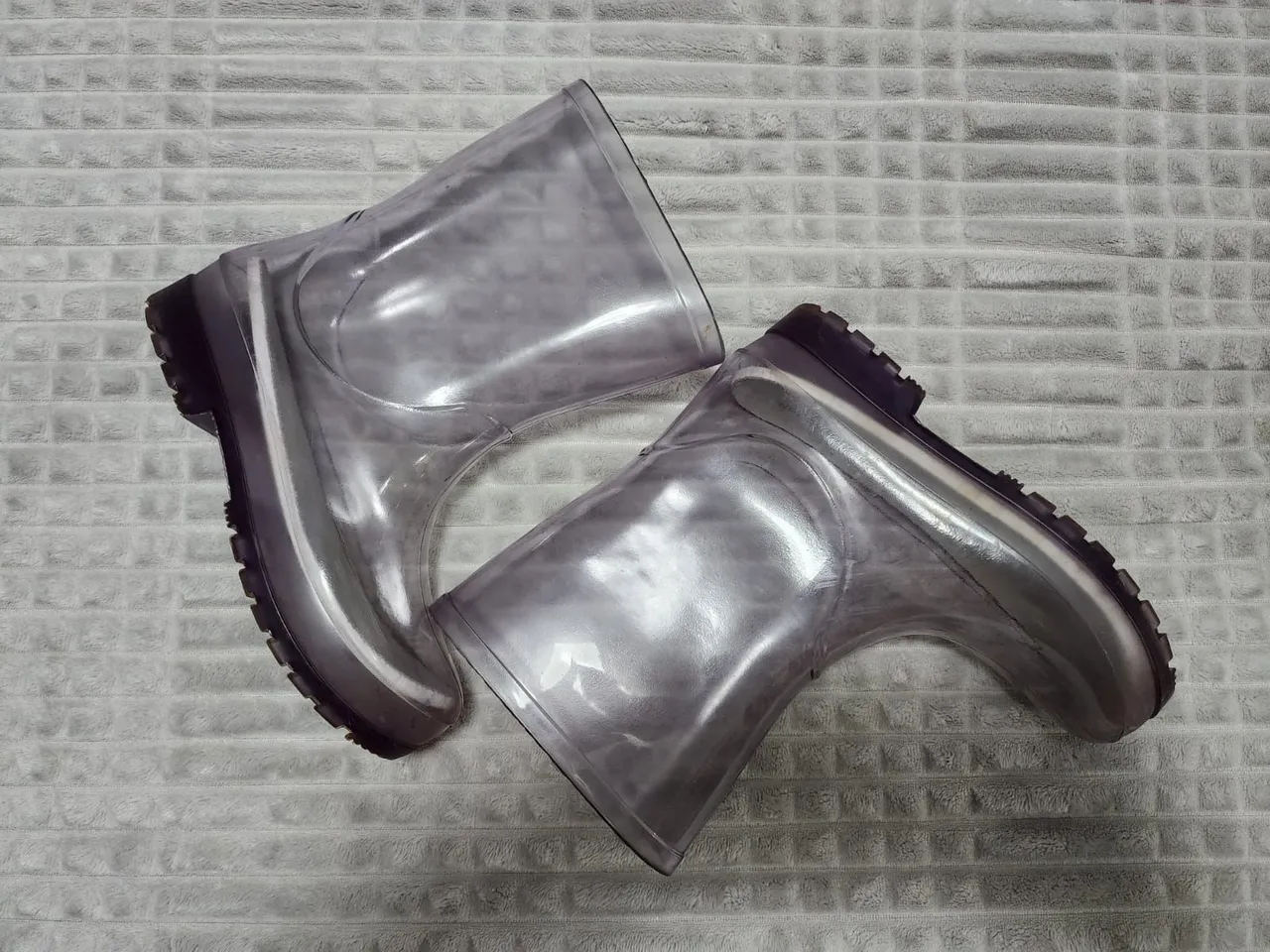 Botas de chuva transparente