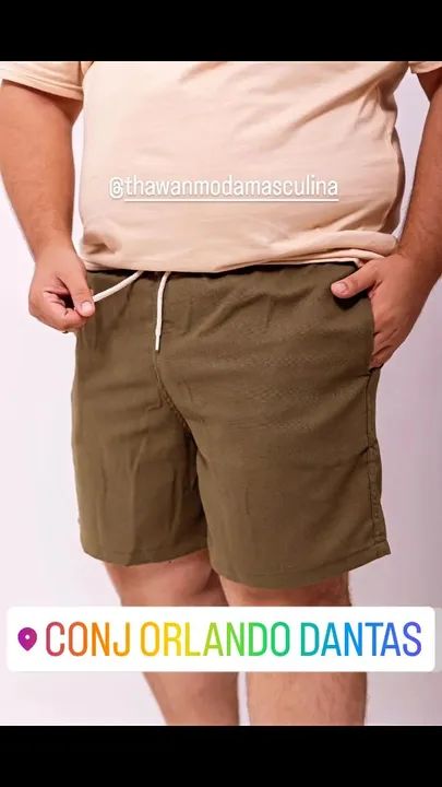 Short em Linho Plus Size Masculino - G1 ao G3 - Foto 2