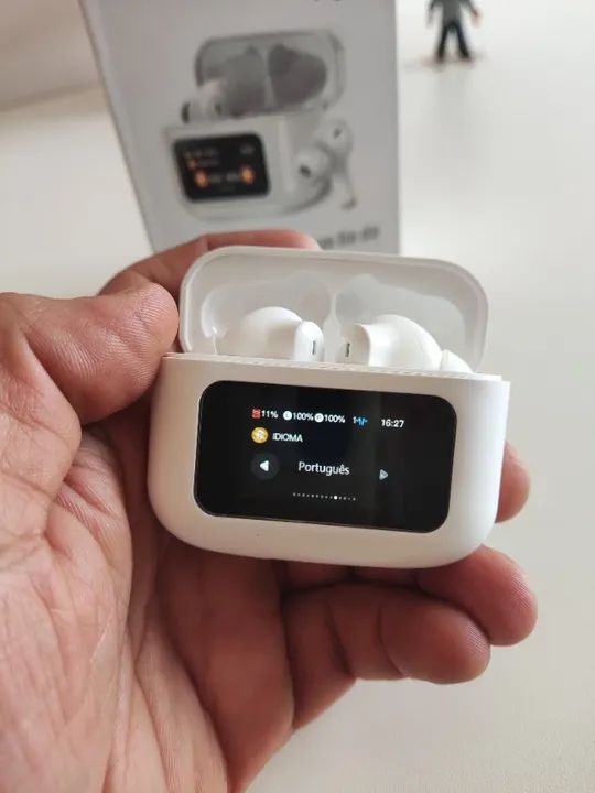 Fone Sem fio Bluetooth D10 Pro Max Com visor digital case com memoria ANC Volume Entrego - Foto 2