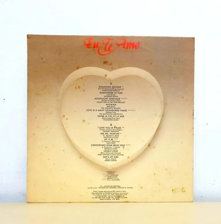 Antigo Disco de Vinil - Eu Te Amo (1987) - Foto 2