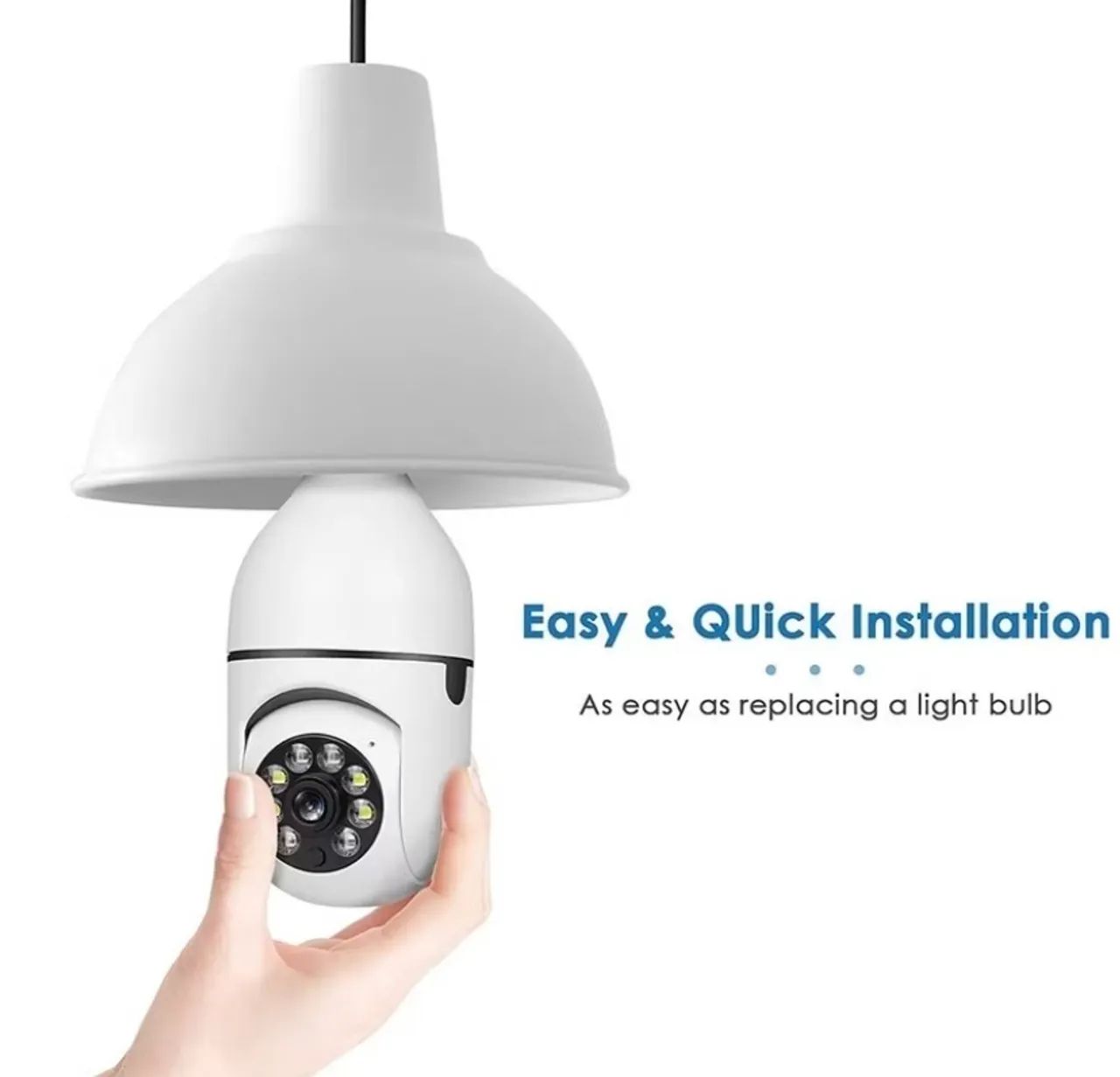 Câmera Lâmpada 1080P com Wi-Fi e Visão 360º - Foto 3