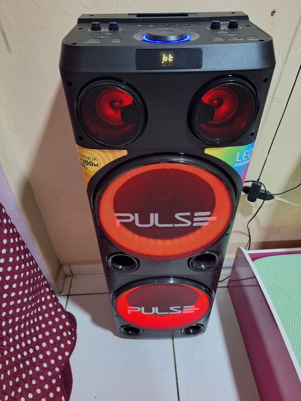 Caixa de Som Pulse Bluetooth 2300W LED