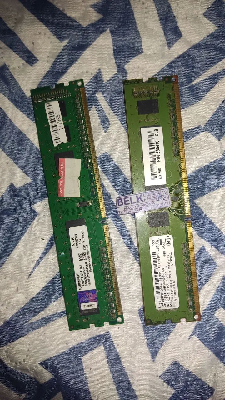 Memórias RAM DDR3 e DDR3L 4GB Kingston e Smart