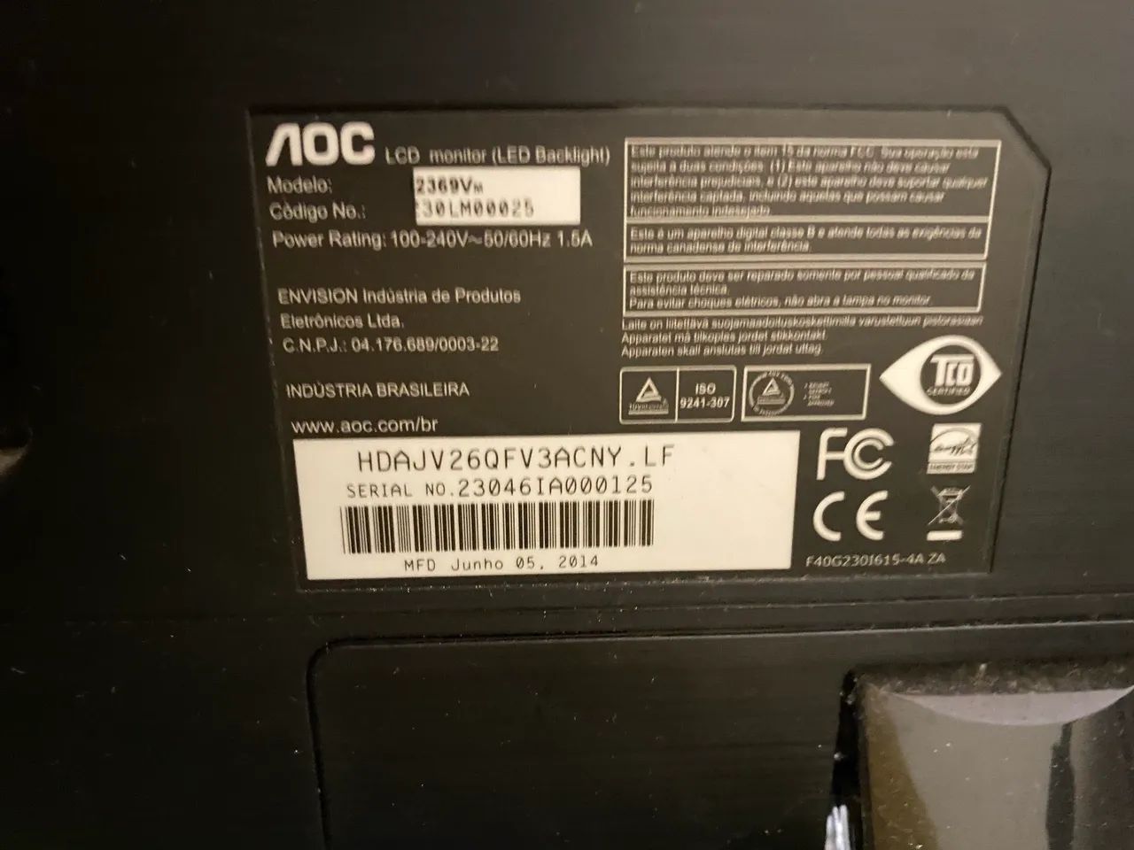 Monitor AOC 2369V - Foto 3