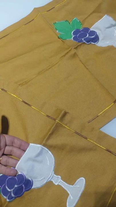 Par de Jogo Americano Bordado - Uva e Taça de ? - Foto 5