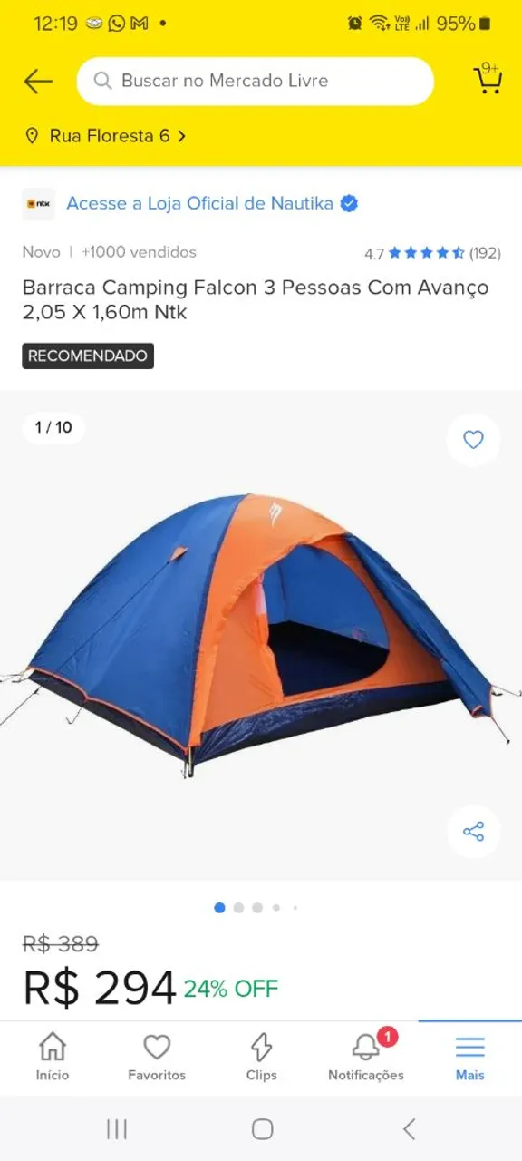 Barraca Camping Falcon 2 Pessoas Com Avanço - Ntk