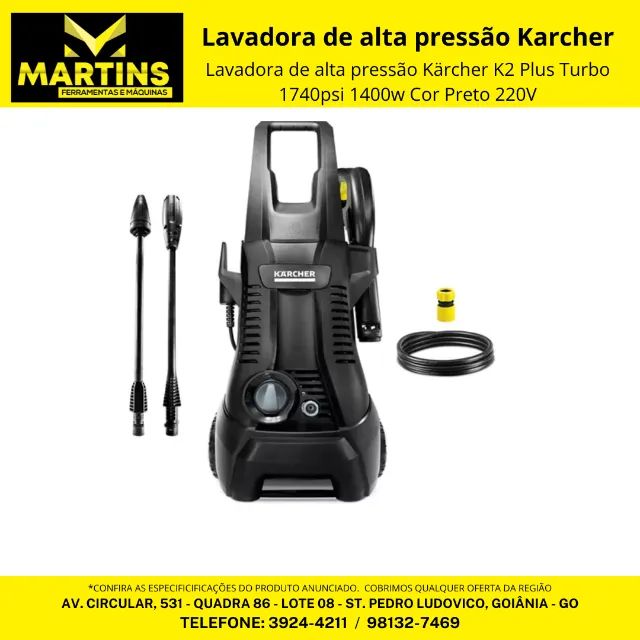 Lavadora de alta pressão Kärcher K2 Plus Turbo 1740psi 1400w Cor Preto 220V