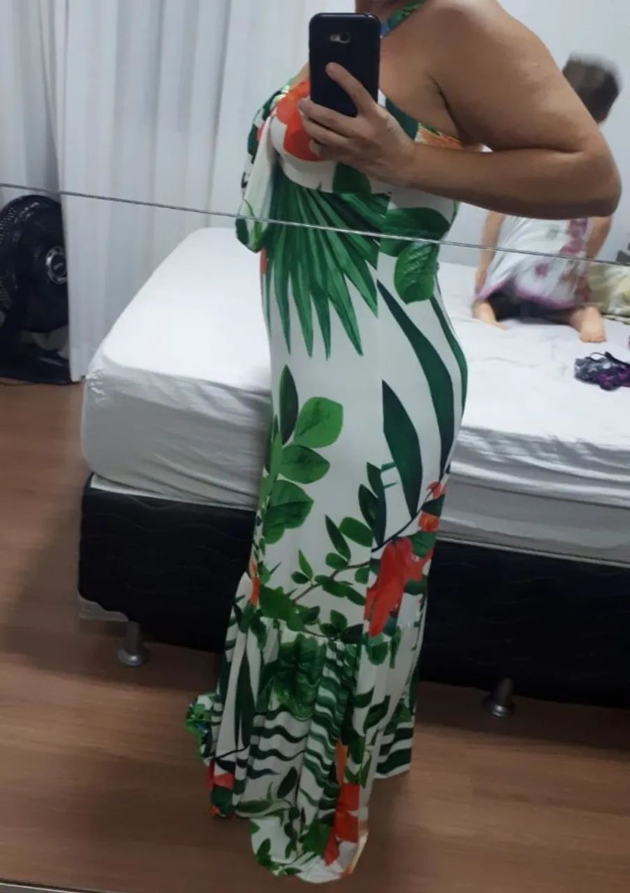 Vestido longo estampado