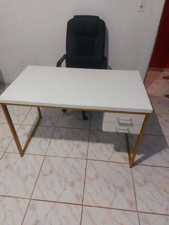 Mesa de Escritório Moderna com Gaveta - Foto 2