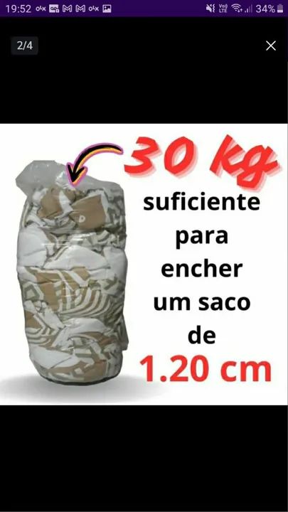 30kg de enchimento para saco de pancada 1,20m