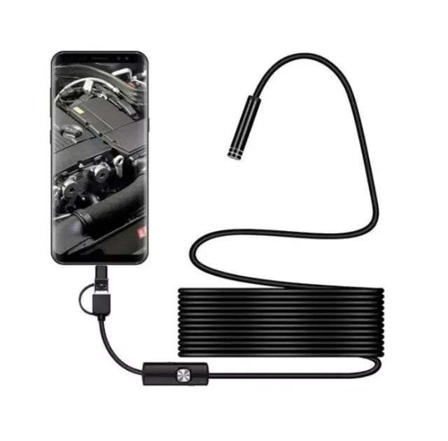 CAMERA ENDOSCOPICA BOROSCOPIO CABO DE 2,00 METROS COM ADAPTADORES KNUP KP-MI800/2M PRETO