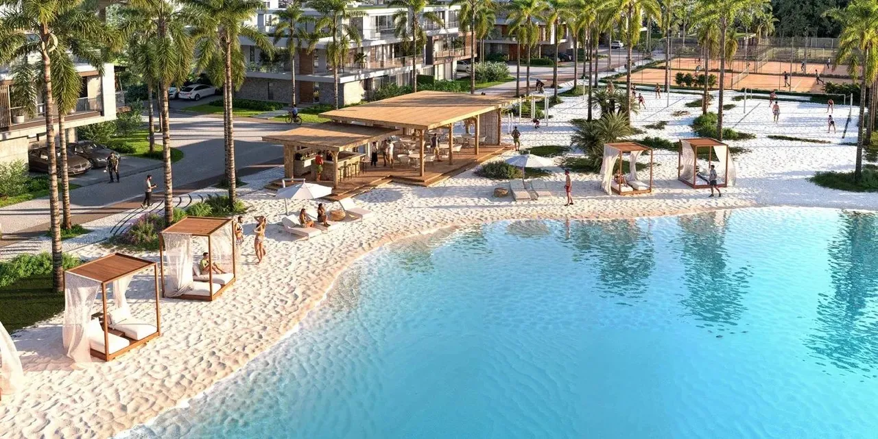 Lancamento de condomínio de terrenos de 180m² único com Orla tipo praiaartificial