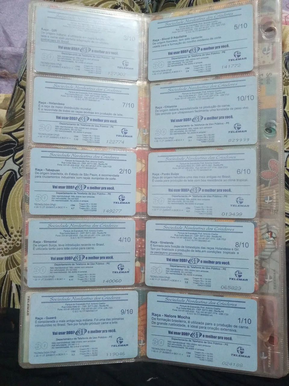 Coleção de Cartões de Animais Raças Bovinas - TELEMAR - Foto 2