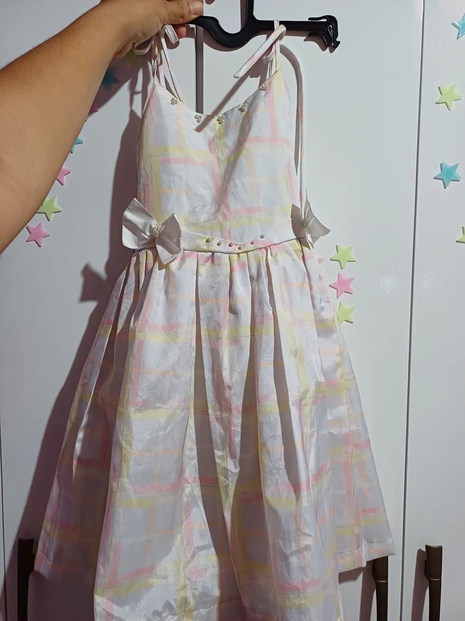 Vestido Infantil Xadrez com Detalhes Delicados - Foto 5