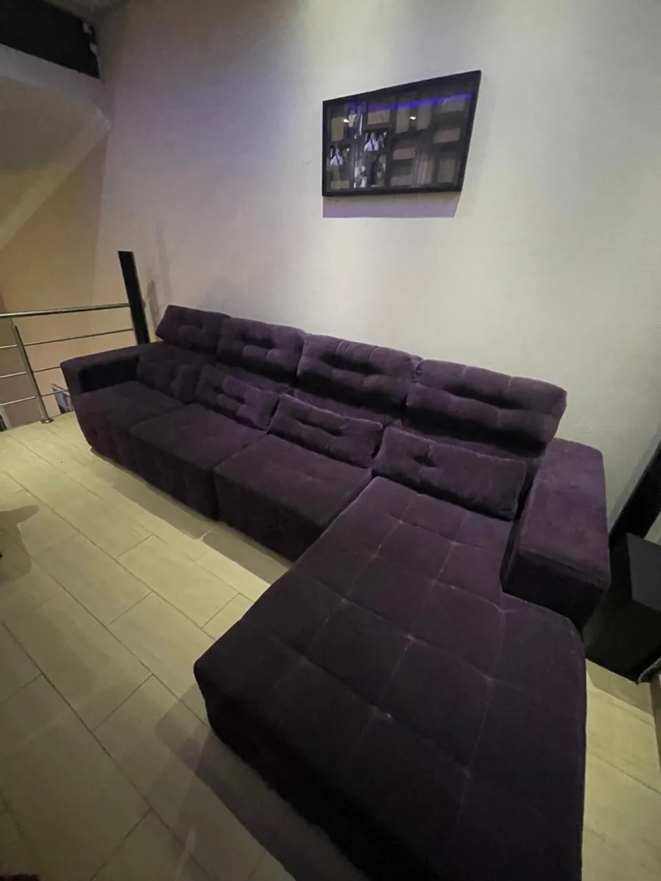 Sofá de canto modular roxo
