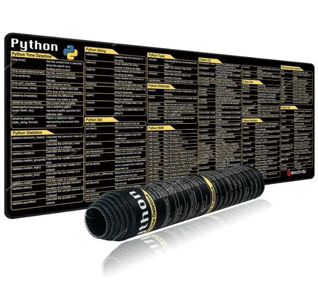 [Novo] Mouse Pad 800x300mm de Programação Python 800x300mm  Impressos, Base Anti