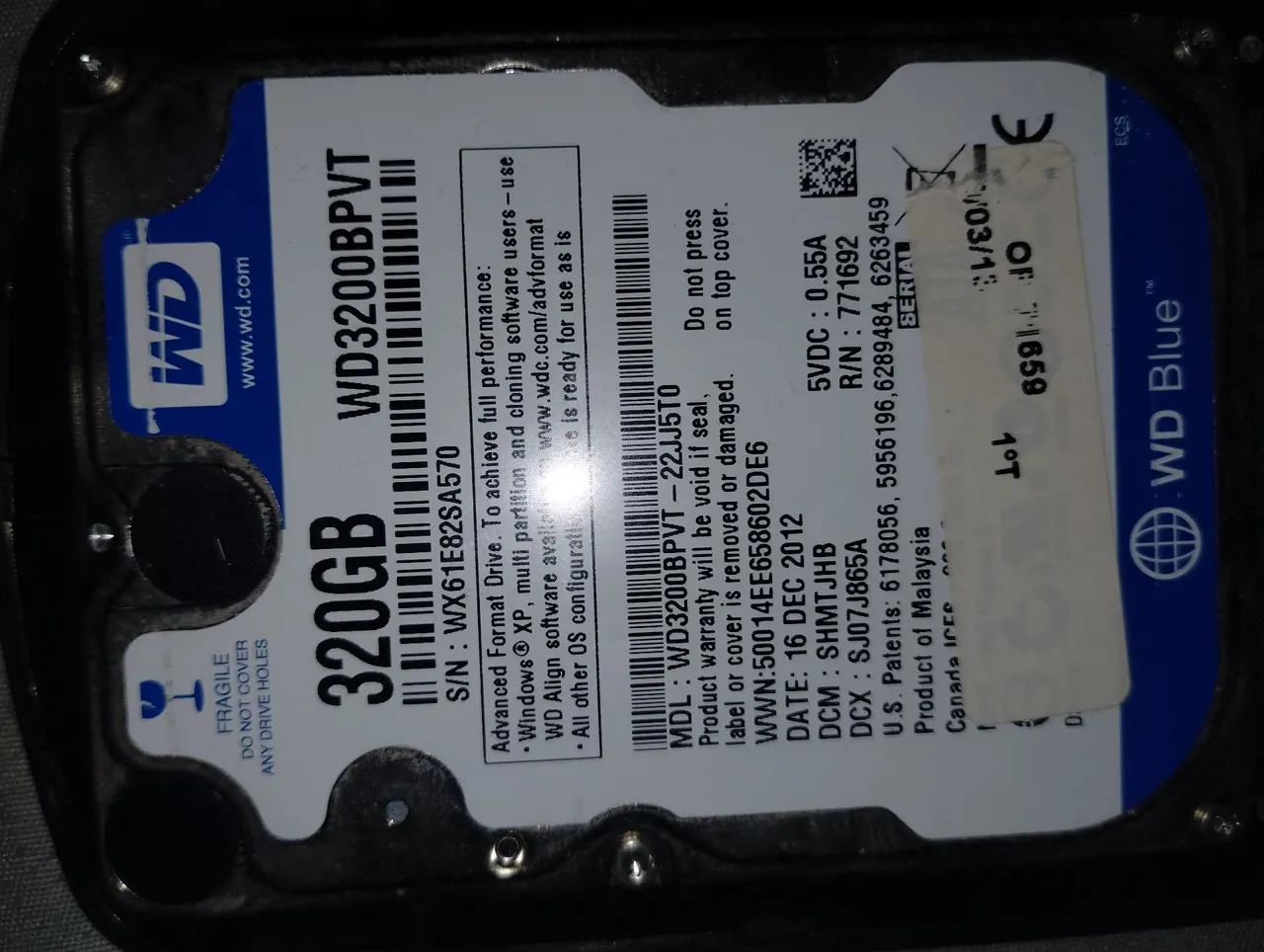 HD 320GB WD Blue