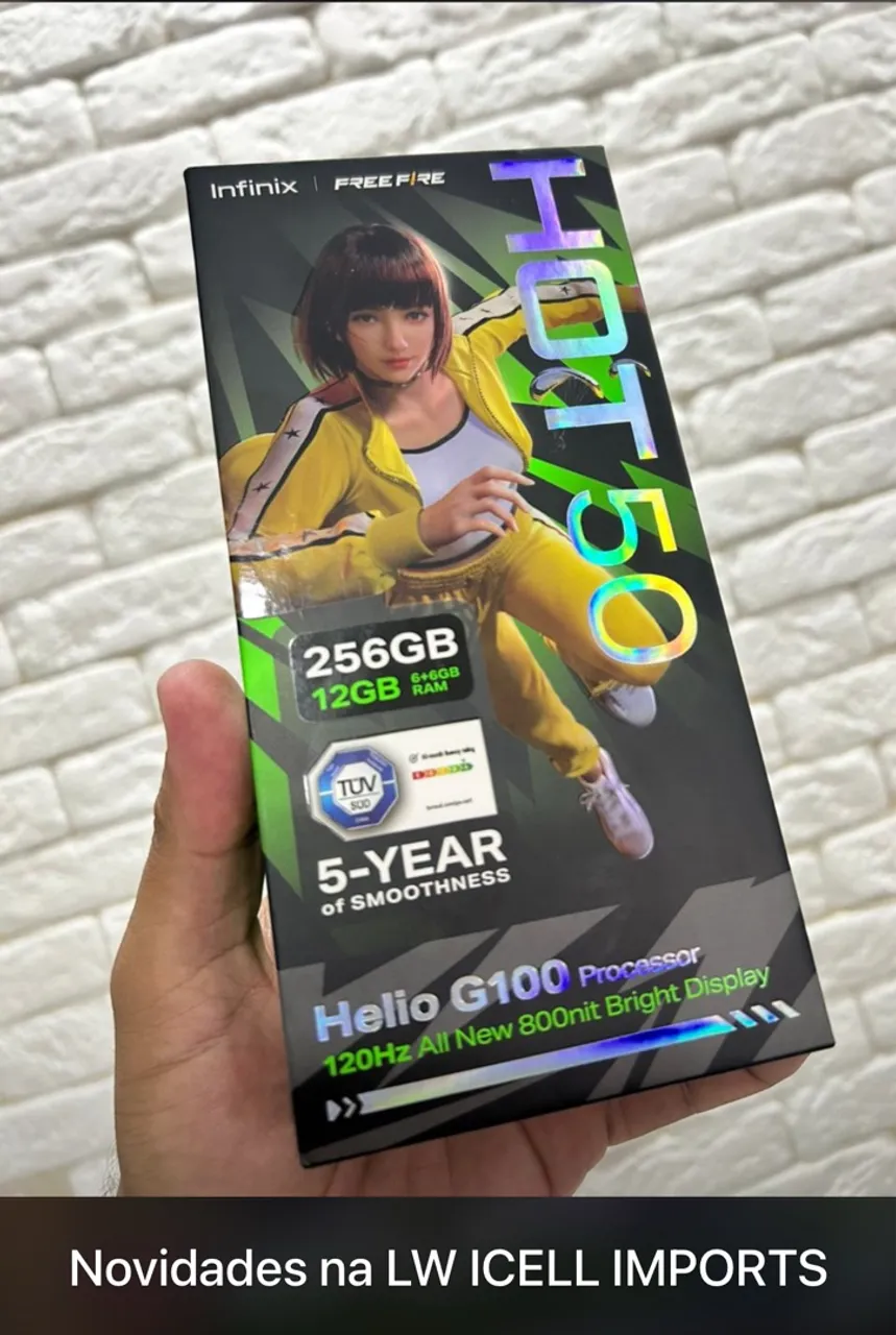 Infinix Hot 50 4G - Edição Free Fire 256GB | 6+6GB RAM (RAM Virtual) Com NFC