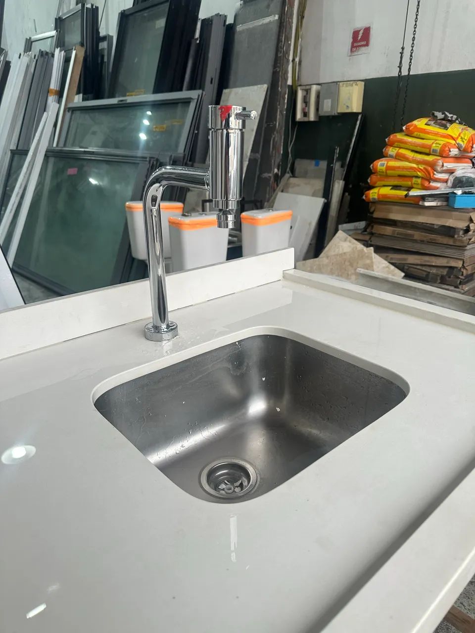 Pia de cozinha quartzo branco  - Foto 4