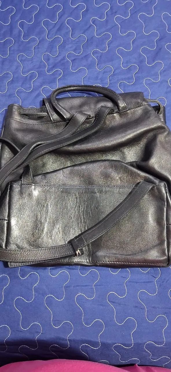 Mochila de couro preta Botanope - Foto 2