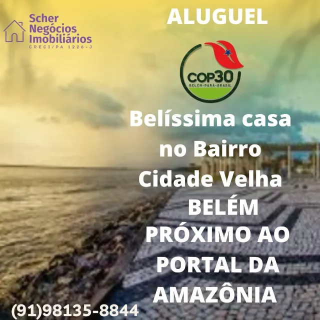 COP 30 -Belíssima casa mobiliada no centro de Belém
