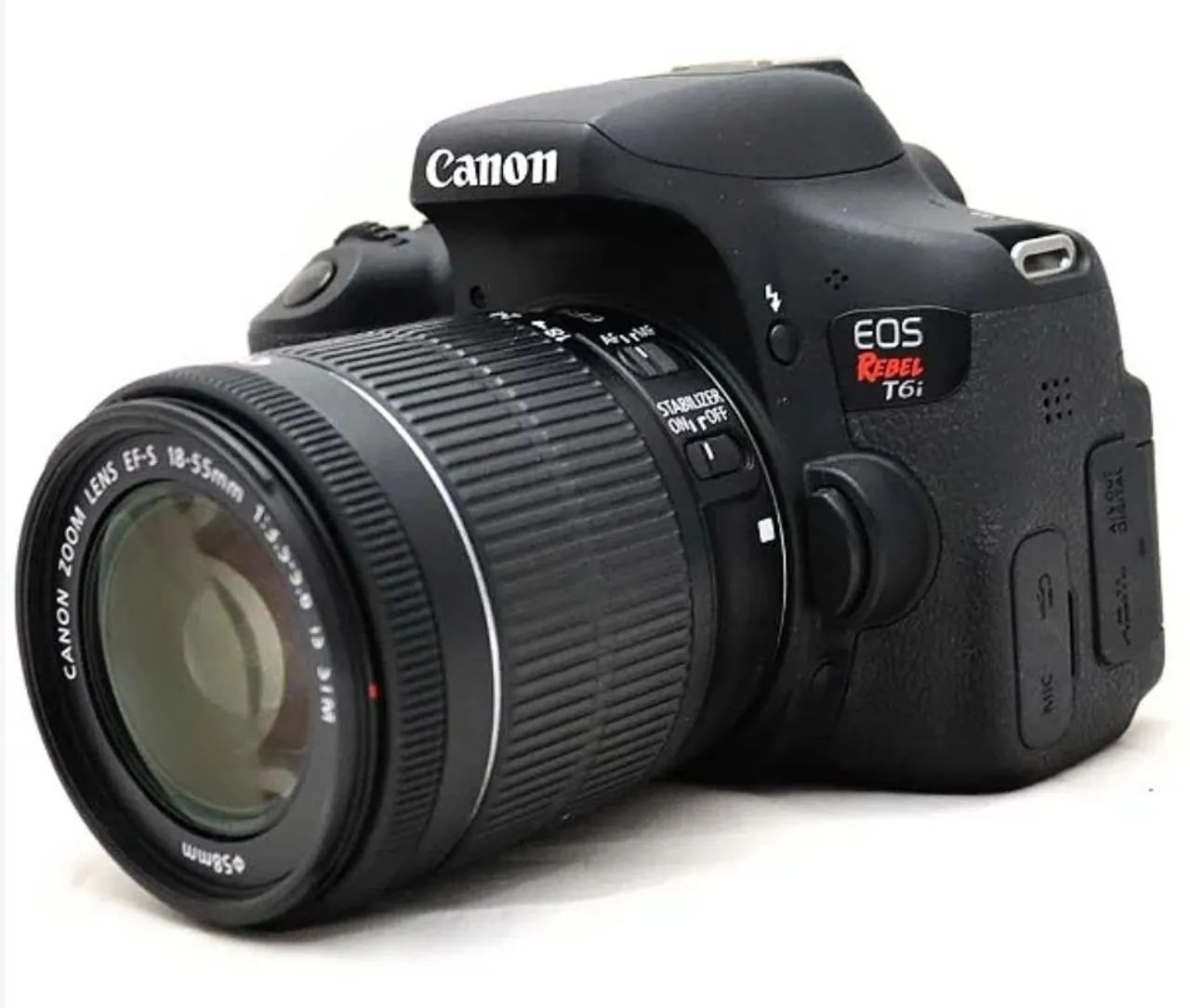 Canon T6i com lente e acessórios 