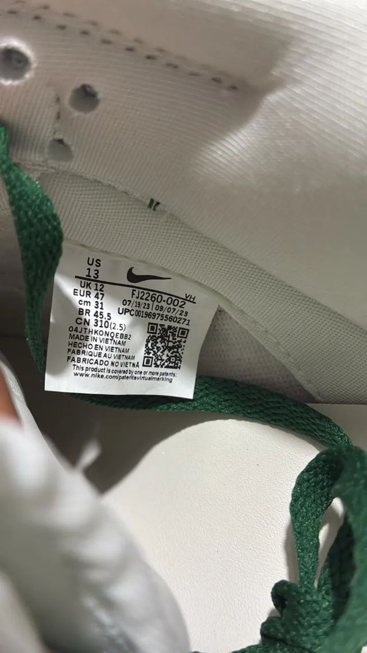 Nike Dunk Low Green Ostrich - 45/46BR - 47.5EU - Novo original - Foto 4