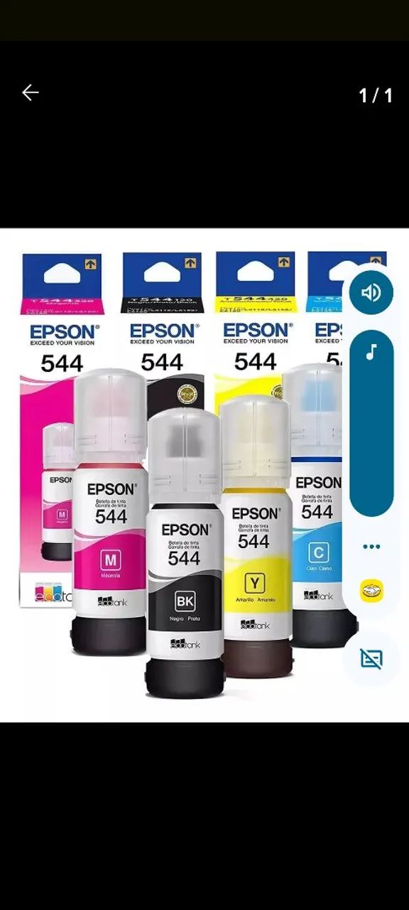 Tinta para Impressora Epson 544 Kit com 4 Cores