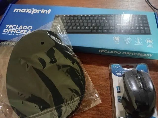 KIT MOUSE SEM FIO, TECLADO, MOUSE PAD
