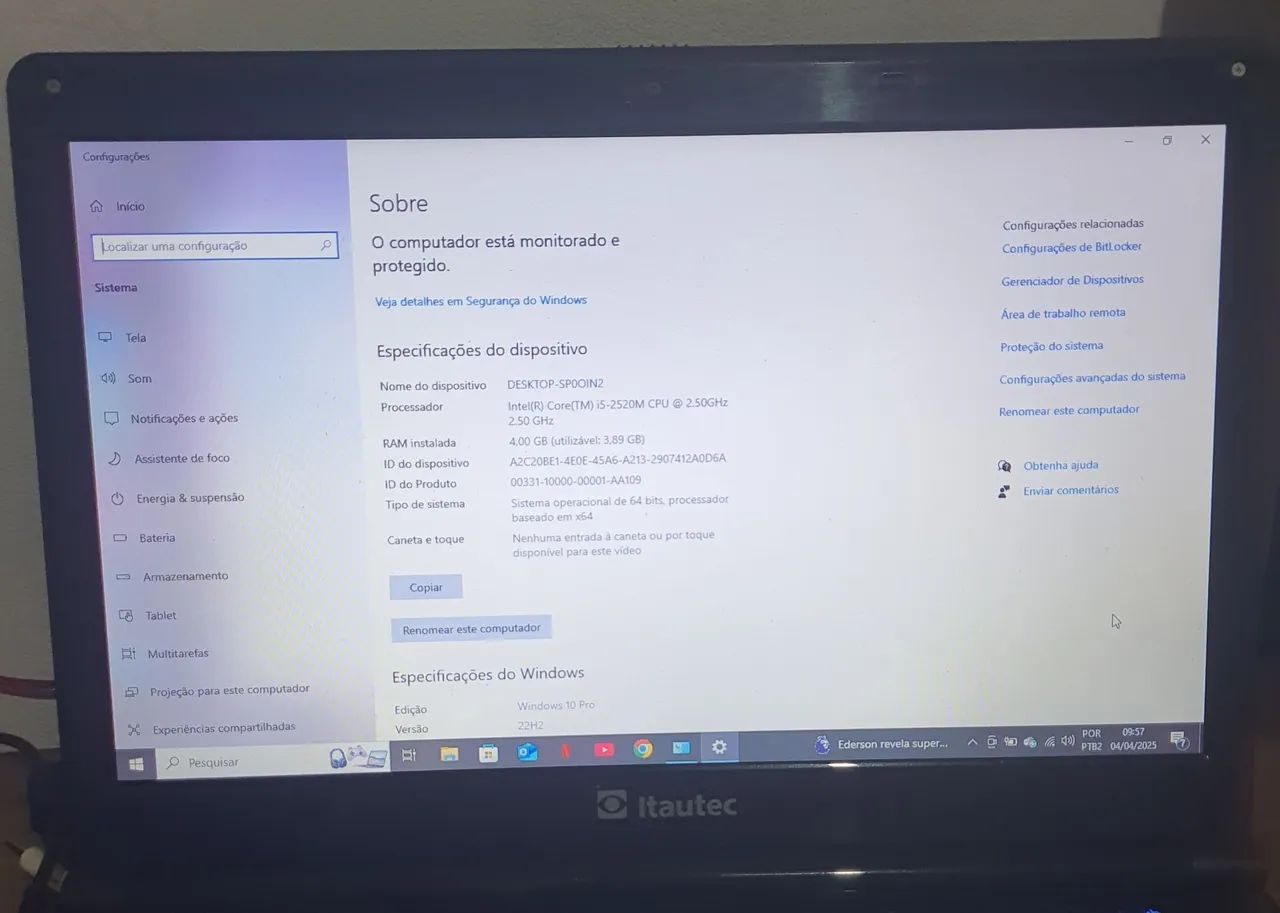 Notebook Itautec InfoWay - Tela 14'' -  Intel Core i5 -  Ótimo estado! - Foto 6