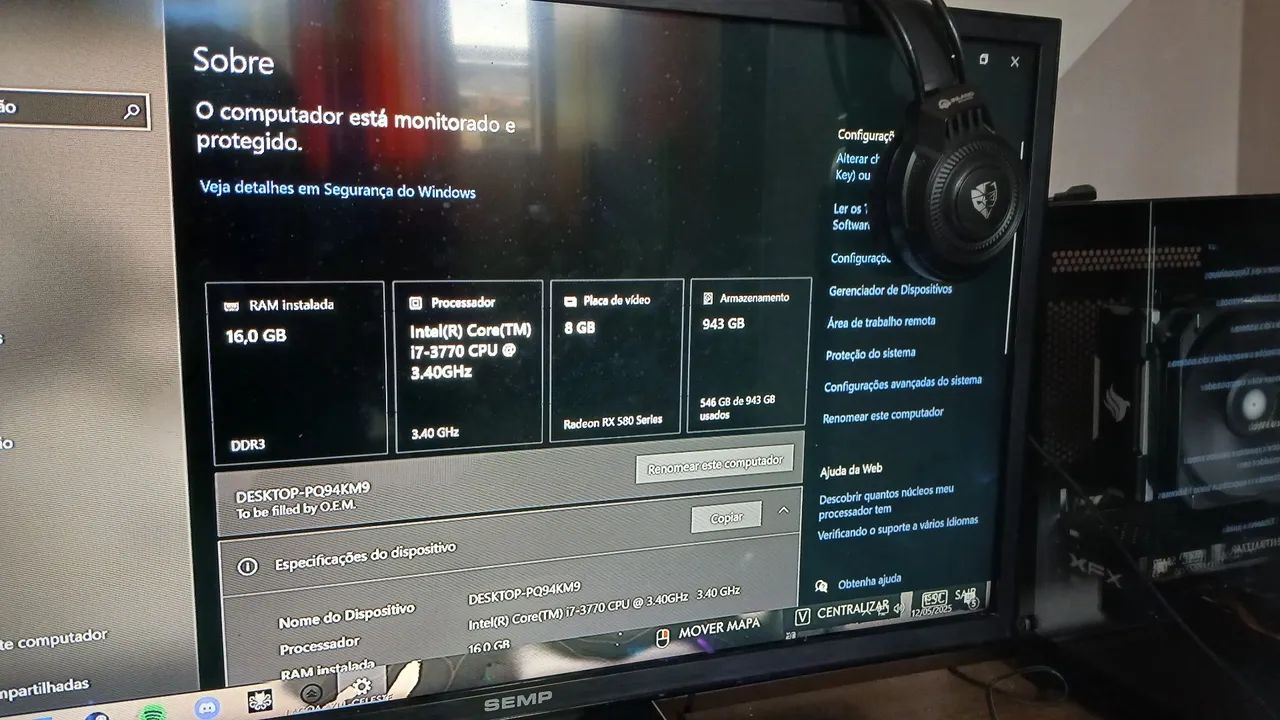 Pc Gamer I7 - RX 580 2304SP - 16GB RAM - 1 TERA - Foto 5