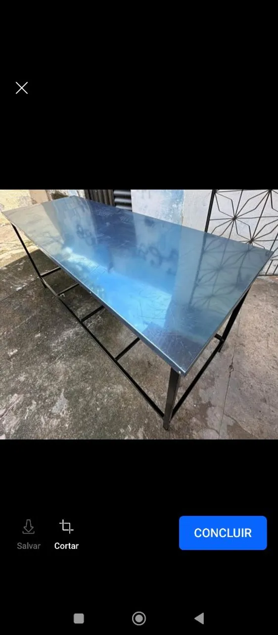 Mesa de Metal com Tampo em Aço Inox pronta e Resistente