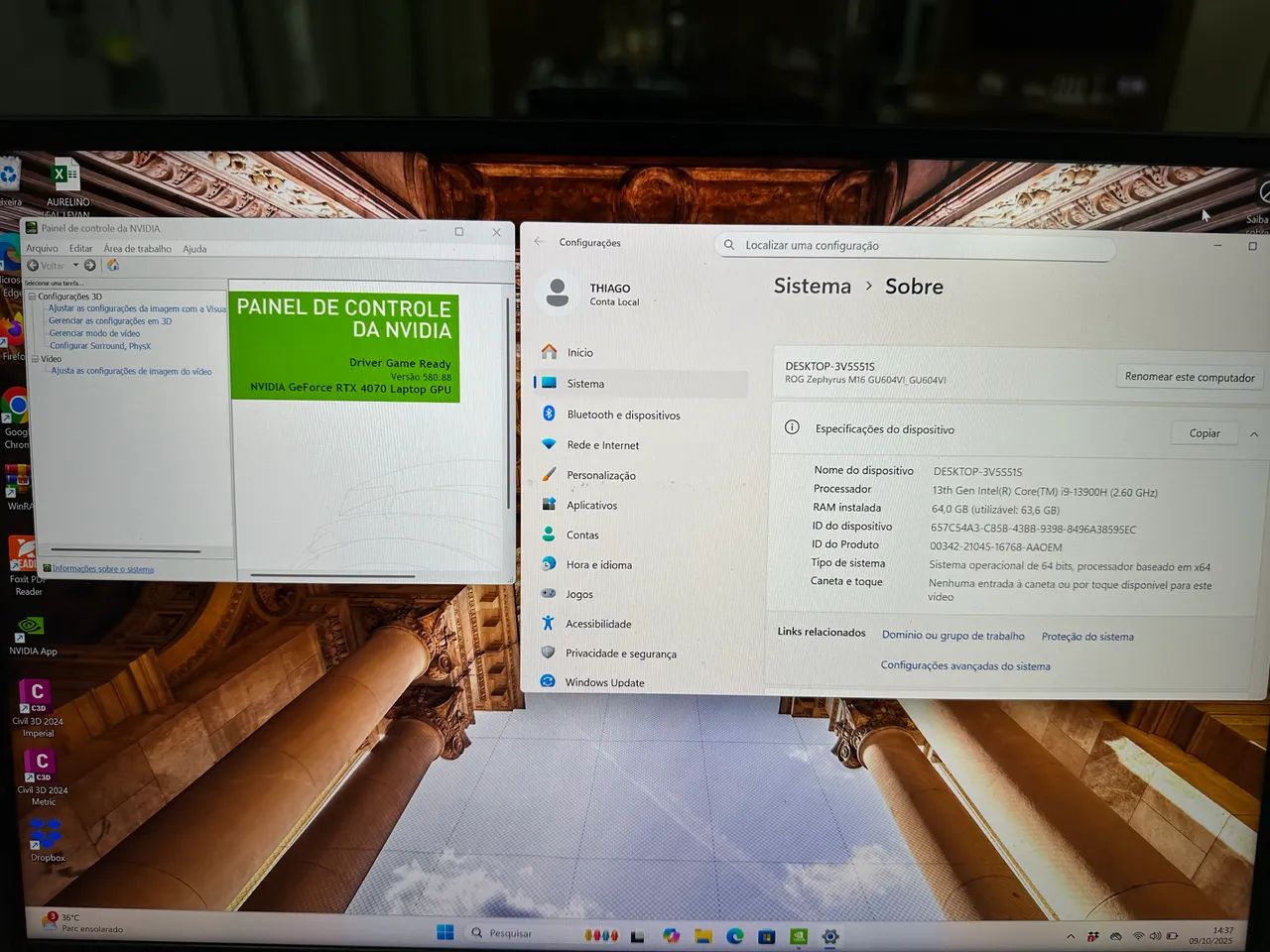 Notebook Asus Zephyrus M16 Core i9 + 4070 + 64gb ram Tela Qhd 240hz - Foto 5