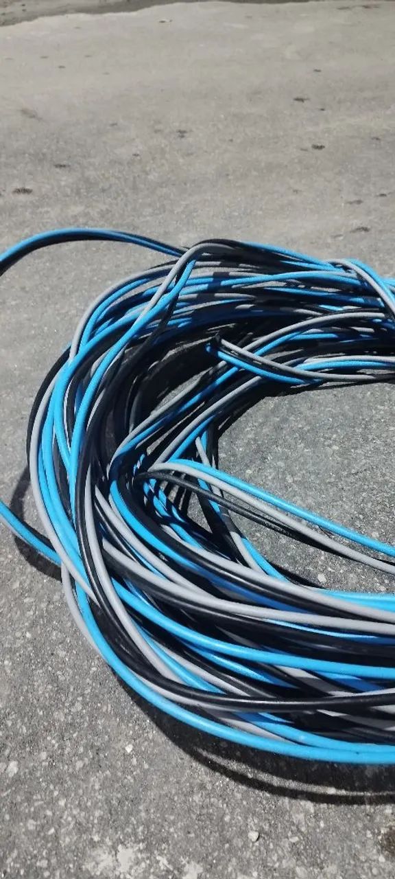 Cabo Elétrico alumínio 10mm Azul e Preto - Novo - Foto 2