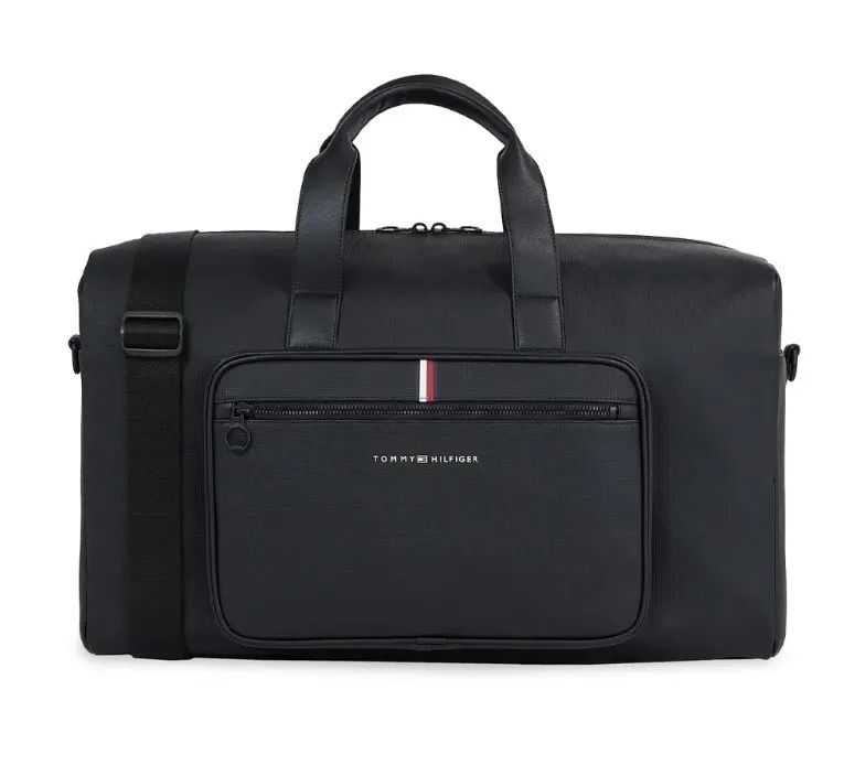 BOLSA TOMMY HILFIGER TH ESSENTIAL PIQUE DUFFLE PRETO 