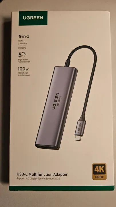Hub USB 5 em 1 4K 60Hz HDMI Ugreen Mac/Windows