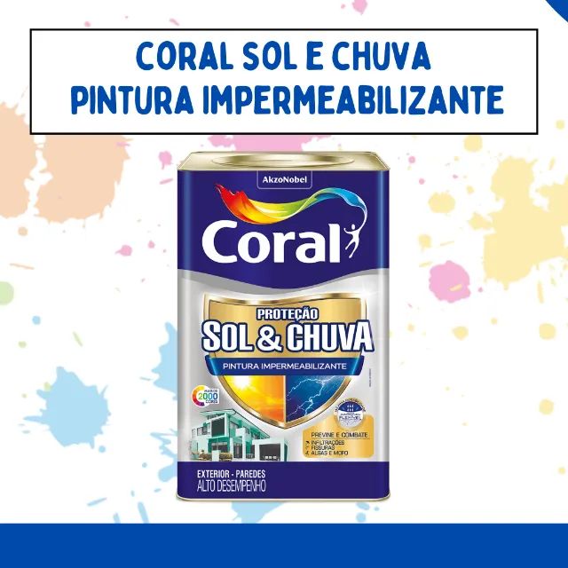 Tinta Coral Sol e Chuva Pintura Impermeabilizante