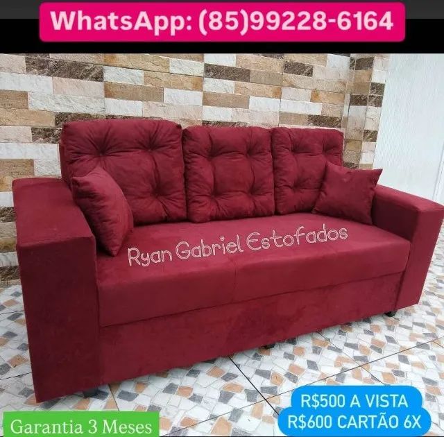 Promoção Sofá 3 Lugares Luxuoso de Fábrica