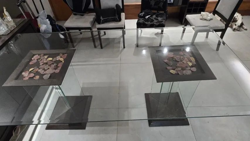 Mesa de jantar 8 lugares em vidro