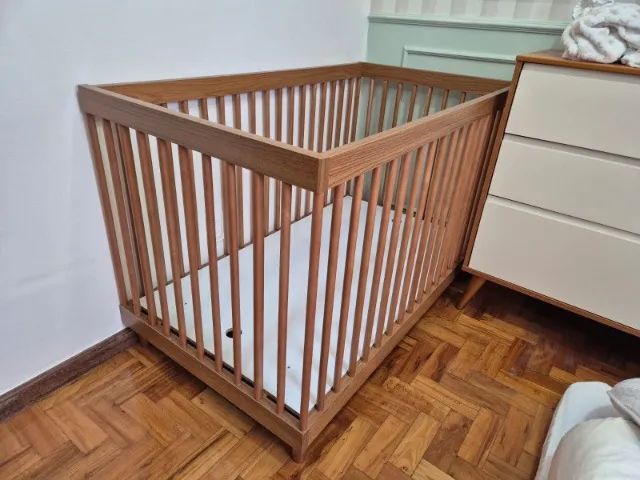 Berço Haus Nature 3 em 1 Palitado Freijó Lilibee
