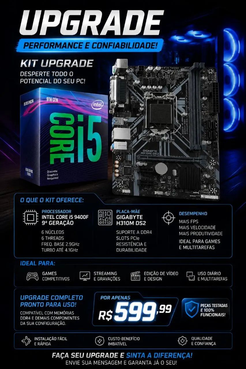 I5 9400f + placa mãe 310h
