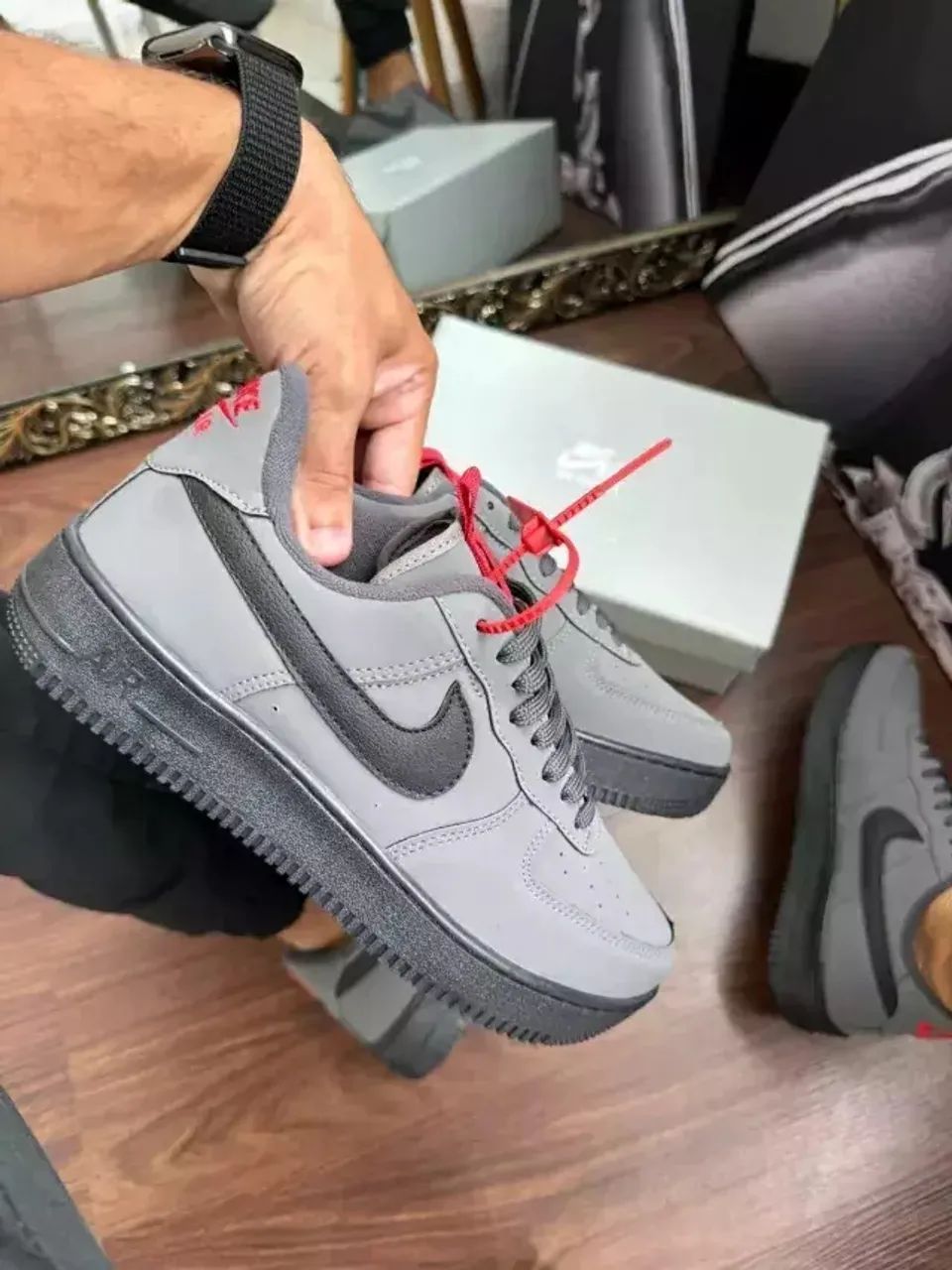 Tênis air force cinza e preto 38 ao 43