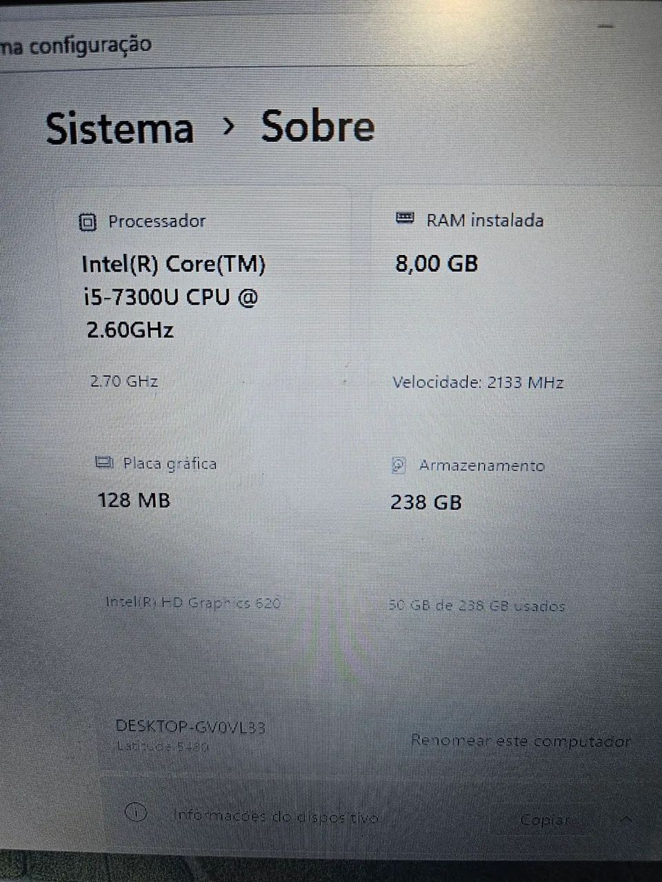 Notebook Dell i5 7TH 8gb ddr4 ssd 256gb M2 Zero - Foto 4