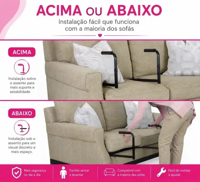 Barra De Apoio Suporte para Levantar Do Sofá Alça Sentar - Foto 3