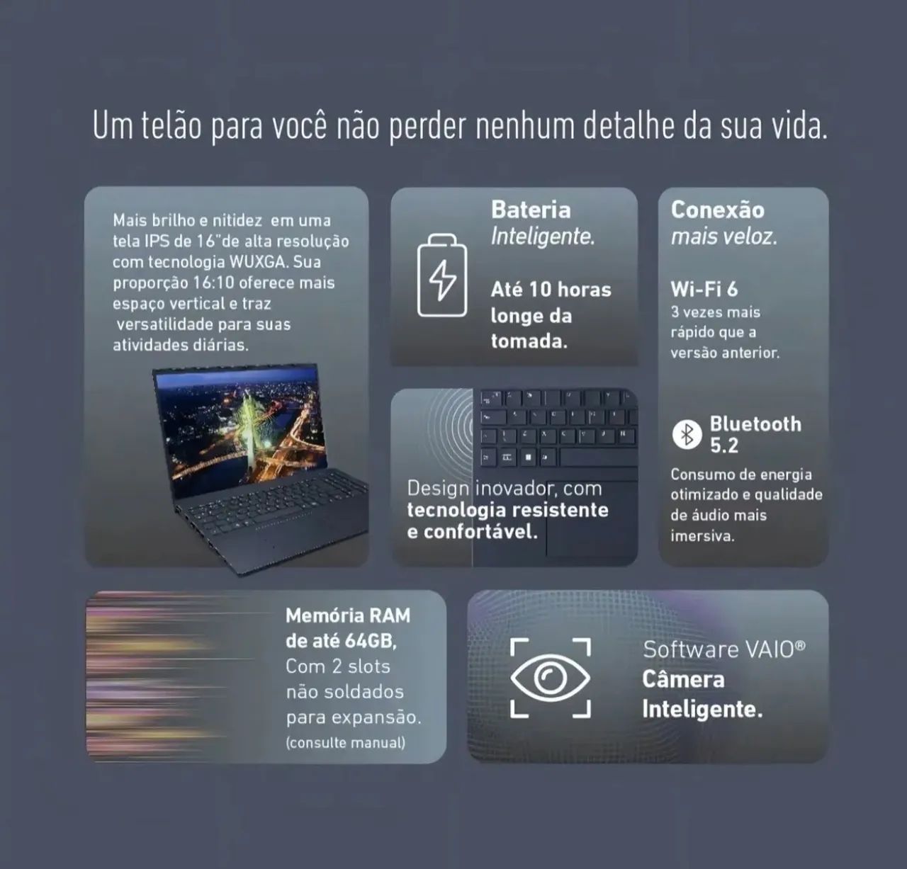 Notebook Vaio Fe16 Amd Ryzen 7 5825u Window 8gbram 512gb Ssd (Usado) - Foto 4