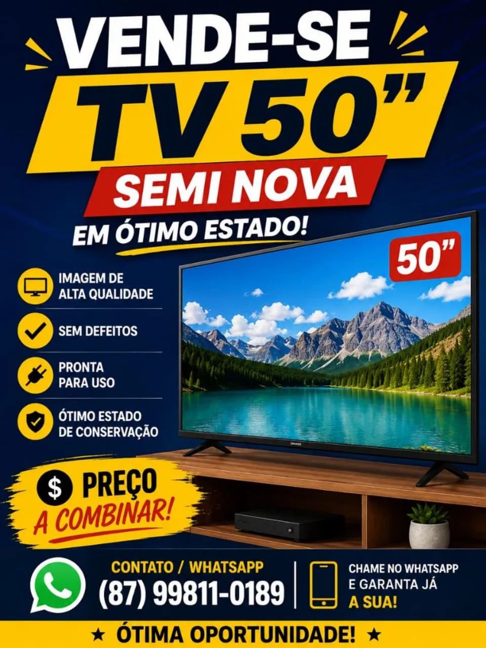 TV PHILCO 50 POLEGADAS SEMI NOVA 