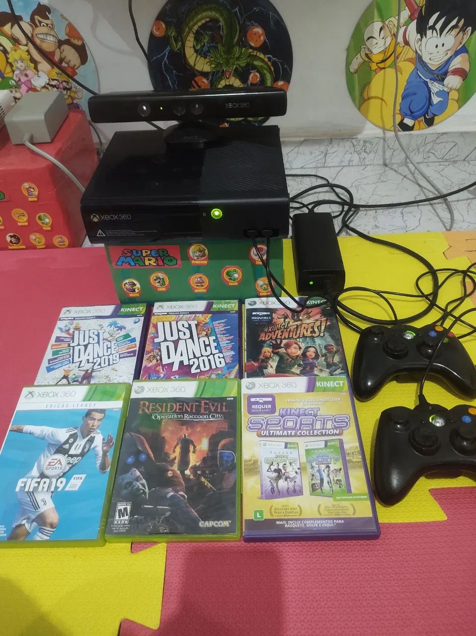Xbox 360 500g com dois controles e jogos original 