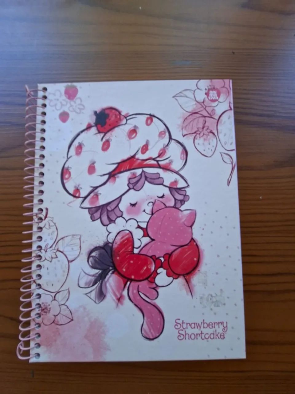 Spiral-Bound College Notebook - Animativa - Strawberry Theme, 160 Pages