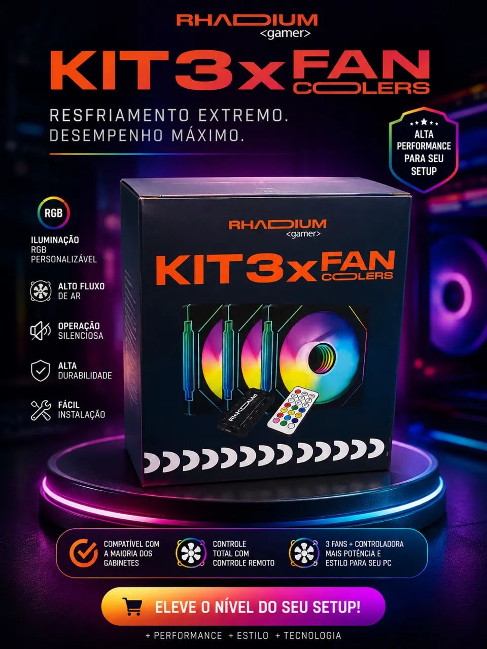 Kit fans com controladora