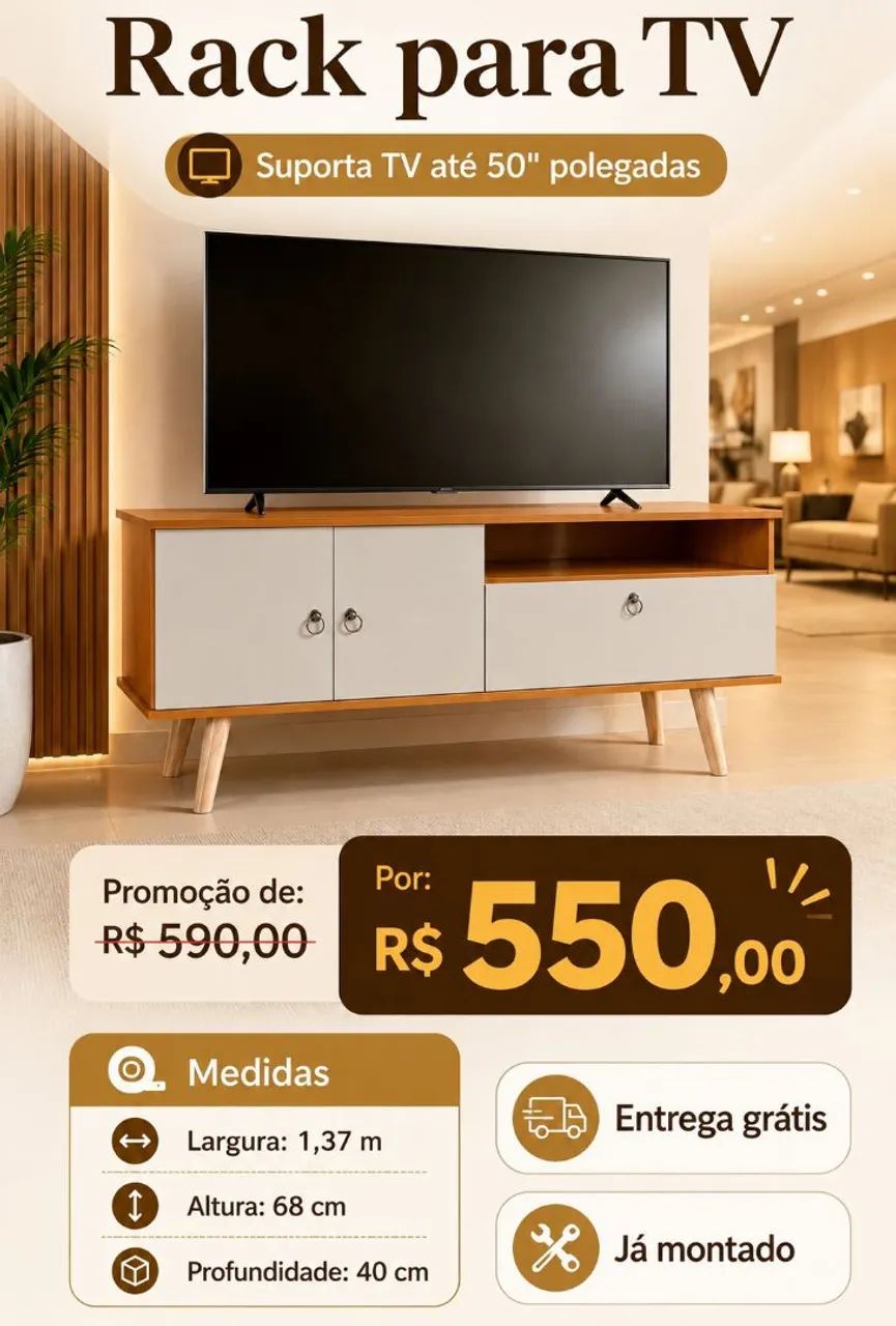 Mega promoção de Rack até Tv de 50 polegadas!!